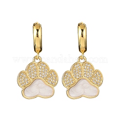 Серьги-кольца из латуни с прозрачным фианитом&nbsp;LS-EJEW-Q042-03B-G