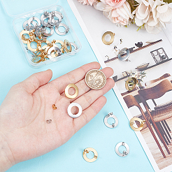 32 шт. 2 стиля фурнитуры для сережек-гвоздиков из нержавеющей стали 304&nbsp;STAS-GO0001-33