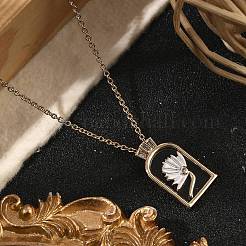 Арка с цветком латунные эмалевые подвески ожерелья NJEW-H051-06G