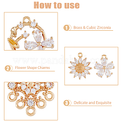 16 шт. 8 стиля латунные подвески с микропаве и кубическим цирконием KK-DC0002-83