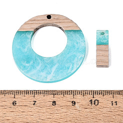 14 pendentif opaque en résine et bois de frêne&nbsp;RESI-N053-13