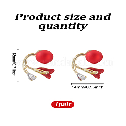 1 пара серег-гвоздиков из цинкового сплава с прозрачным кубическим цирконием в форме цветка&nbsp;EJEW-LP0007-094A