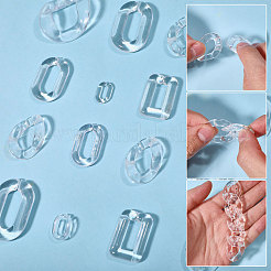 170pcs 8 Stile transparente Acryl-Verbindungsringe&nbsp;TACR-CA0001-35