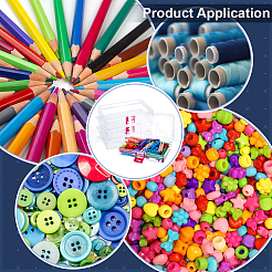 1 сетчатый прозрачный полипропиленовый пластиковый контейнер для шариков с откидными крышками&nbsp;LS-CON-WH0112-021B