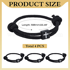 4шт. браслеты из плетеной веревки в форме креста для пары друзей&nbsp;BJEW-ME0001-05