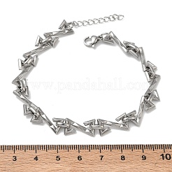 Gehämmertes Gliederkettenarmband aus Edelstahl 304 für Damen&nbsp;BJEW-D466-07P