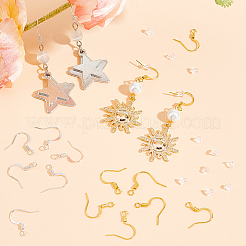 500 шт. 2-х цветные латунные французские крючки для сережек&nbsp;KK-SP0001-39