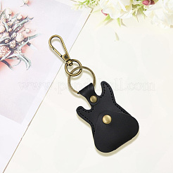 1 шт. брелок-подвеска в виде гитары из искусственной кожи&nbsp;KEYC-CL0001-36B