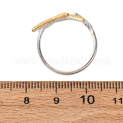 Двухцветные манжетные кольца из нержавеющей стали 304 RJEW-S635-01GP-M