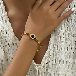 Плоский круглый браслет из натуральной ракушки&nbsp;SR1208-1