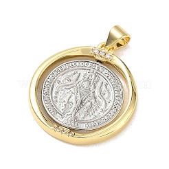 Pendentifs religieux en laiton sertis de micro-pavés de zircone cubique transparente&nbsp;KK-A303-11B-G