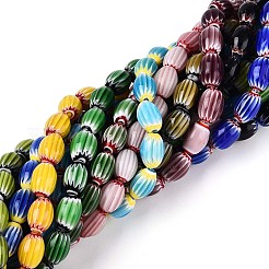 Ручной работы millefiori стеклянные бусины нитки LAMP-T022-14M