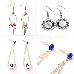 Латунные крючки для серьги и пластиковые гайки для ушей&nbsp;FIND-PH0015-08