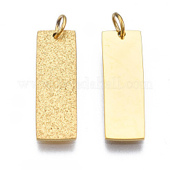 316サージカルステンレスペンダント  丸カン付き  長方形  14KGP本金メッキ  18x6x1mm  穴：2.5mm  丸カン：4x0.5ミリ  2.5mm内径&nbsp;STAS-N097-047