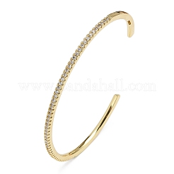 Прозрачный кубический цирконий открытый браслет-манжета&nbsp;LS-BJEW-M231-07G