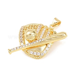 Pendentifs avec zircon cubiques à micro-pavés en laiton&nbsp;KK-Z145-06G-01