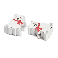 Рождественские печатные деревянные бусины схима WOOD-G024-01B