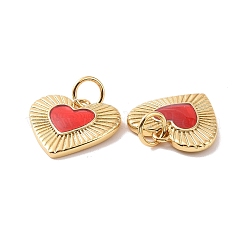 Colgantes de esmalte de latón corazón&nbsp;LS-KK-G435-07G-01