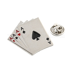 Pokerbroschen aus schwarzer Legierung&nbsp;JEWB-I030-11G