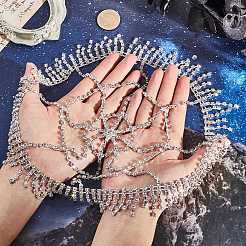 Chapeau de chaîne de cheveux de gland de strass d'alliage pour la mariée&nbsp;DIY-WH20002-18