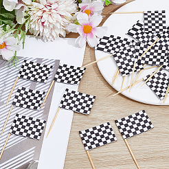 7 Beutel Papier Rennflagge Kuchen Einlegekarte Dekoration&nbsp;AJEW-GF0012-84