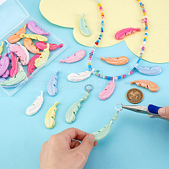 32 шт. 8-х цветные гальванизированные пластиковые подвески&nbsp;DIY-PH0031-90