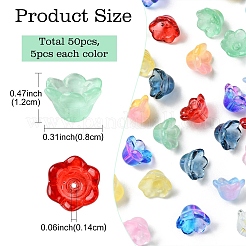 10 цвет колпачков из стеклянных бусин&nbsp;GLAA-YW0003-75