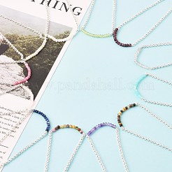 Браслеты из бисера из смешанных натуральных драгоценных камней BJEW-JB06384