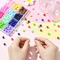 300шт 12 цвета непрозрачные акриловые бусины&nbsp;MACR-YW0003-99