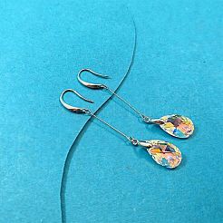 Boucles d'oreilles pendantes en laiton et quartz synthétique pour femmes&nbsp;WG42CC0-01