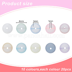 200 шт. 10-х цветные матовые прозрачные стеклянные бусины&nbsp;FGLA-AR0001-03