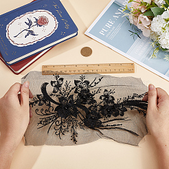 3d цветочная полиэфирная вышивка PATC-WH0008-48B