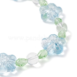 Браслеты из стеклянных бусин в виде цветка сливы для женщин&nbsp;BJEW-JB12138-02