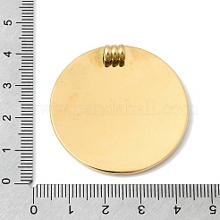 304ステンレスペンダント  空白タグのスタンプ  18KGP本金メッキ  フラットラウンドのチャーム  40x6.5mm  穴：3.5mm&nbsp;STAS-G390-02G-01