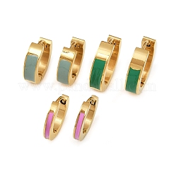 Серьги-кольца из нержавеющей стали 304 с эмалью&nbsp;EJEW-K268-19G-02