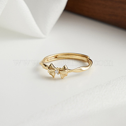 Бант 925 стерлингового серебра микро паве прозрачные кубические цирконии регулируемые кольца для женщин STER-P065-18G