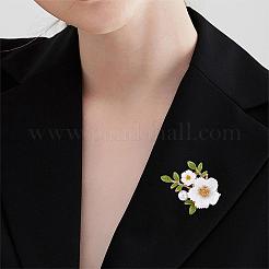 Margherita spilla fiore smalto della lega girasole spilla pin conchiglia bianca perline spille distintivo gioielli per giacche zaino corpetto bavero sciarpa accessori di abbigliamento&nbsp;JBR103A