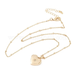 Ожерелья с подвеской в виде сердца из нержавеющей стали 304 с прозрачными кубическими цирконами для женщин&nbsp;LS-NJEW-Z077-01G