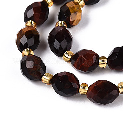 Натуральный красный тигровый глаз бисер пряди G-N342-35-8x6-04