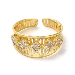 Verstellbare Ringe aus Zirkonoxid aus Messing mit Mikropflaster&nbsp;LS-RJEW-K259-01B-G