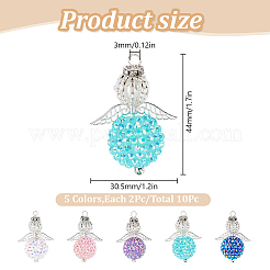 10 шт. 5-х цветные подвески из смоляных стразов и акрила PALLOY-GO00035
