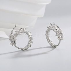 Латунные серьги-кольца с драконом&nbsp;FS-WGBFF4C-01