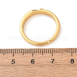 Bagues ouvertes réglables en laiton avec micro pavé de zircones cubiques pour femmes&nbsp;RJEW-F217-02G