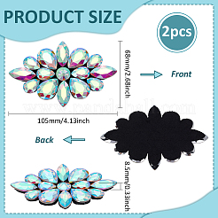 2 шт. Цветочные стеклянные стразы аксессуары для костюма&nbsp;FIND-FG0004-81C