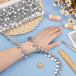 Кружевная лента из полиэстера с пластиковыми подвесками-кисточкой&nbsp;OCOR-WH0078-202A-02