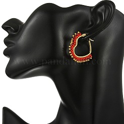 Boucles d'oreilles créoles en verre pour femmes&nbsp;EJEW-MZ00797