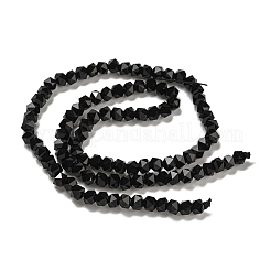 電気メッキガラスビーズセット  パール光沢メッキ  多面カット  スター  ブラック  3x4x4mm  穴：1mm  約98個/連  12.60''（32センチメートル）&nbsp;GLAA-Q105-02-01