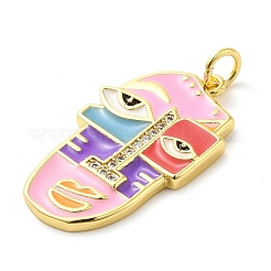 Подвески из настоящей позолоченной латуни с прозрачным кубическим цирконием 18 карат KK-A198-22G-04