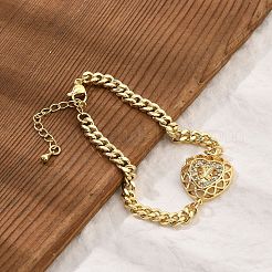 Латунные браслеты с микропаве из чистого кубического циркония&nbsp;LS-BJEW-Z082-03G-03