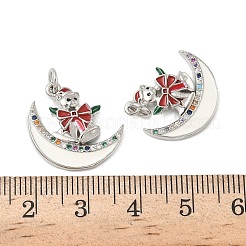Pendentifs en laiton micro pavé sur le thème de noël en zircone cubique&nbsp;ZIRC-L101-04P